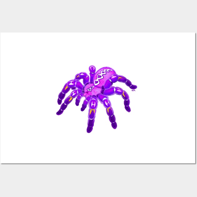 Purple Pokie Poecilotheria Metallica Gooty Sapphire Tarantula Wall Art by RJKpoyp